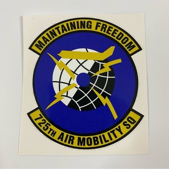 Air Force 4”x4” Sticker 725th Air Mobility Squad Maintaining Freedom Military - Picture 2 of 5